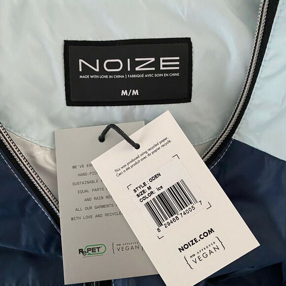 Noize Mens Colorblock Panel Nylon Hoodie Jacket Zip Up Blue M Medium - Picture 8 of 9